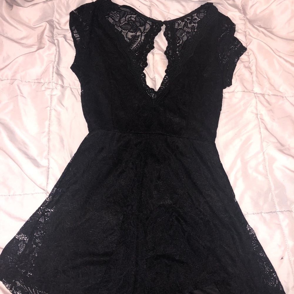 Black laced romper